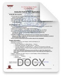 Andouille Festival Teen Pageant Application